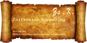 Zsifkovics Koppány névjegykártya